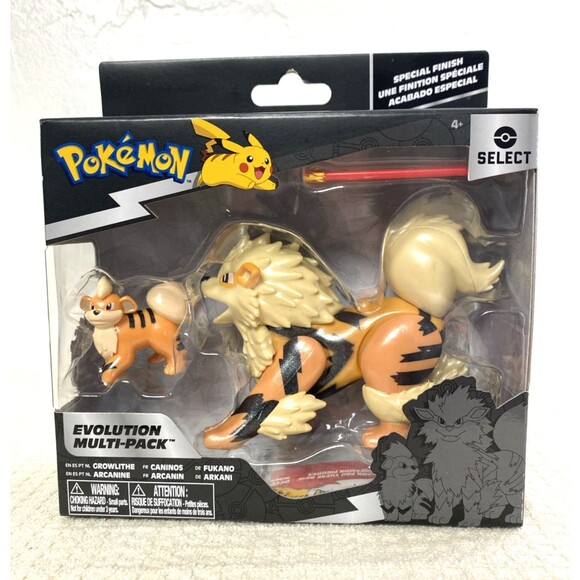 Pokemon Select Evolution Multipack Growlithe and Arcanine Battle Figures Orange - Picture 1 of 10
